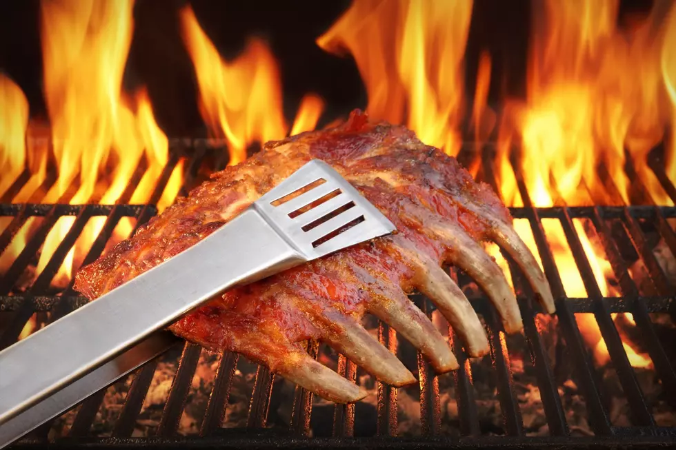 Marinated With BBQ Sauce Pork Spare Rib On Hot Grill
